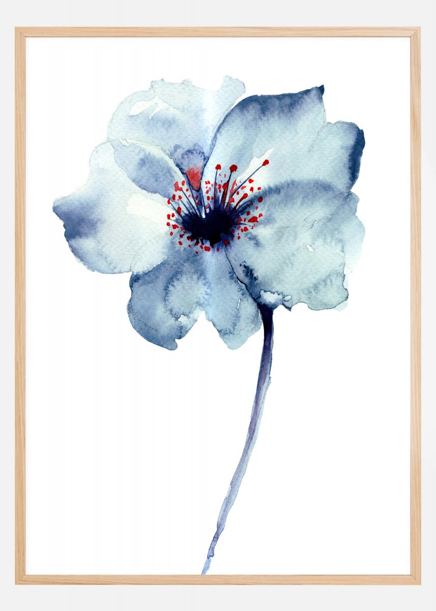 Buy Aquarelle Flower - Blue Poster here 