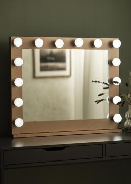 Achetez KAILA Miroir de maquillage Base LED 14 Argent 65x56 cm ici 