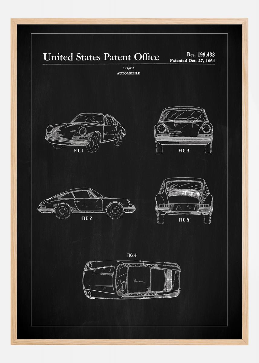 Buy Patent Print - Porsche 911 Carrera - Black Poster here